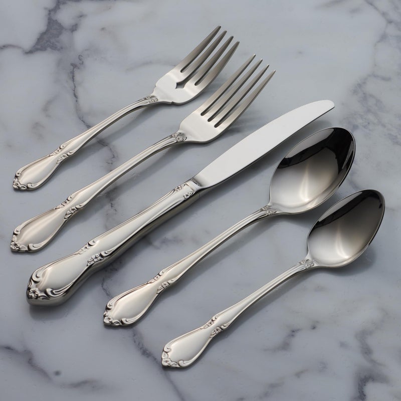 Oneida Chateau Fine Flatware Set, 18/8 Stainless, Set of 4 Salad Forks - Image 3